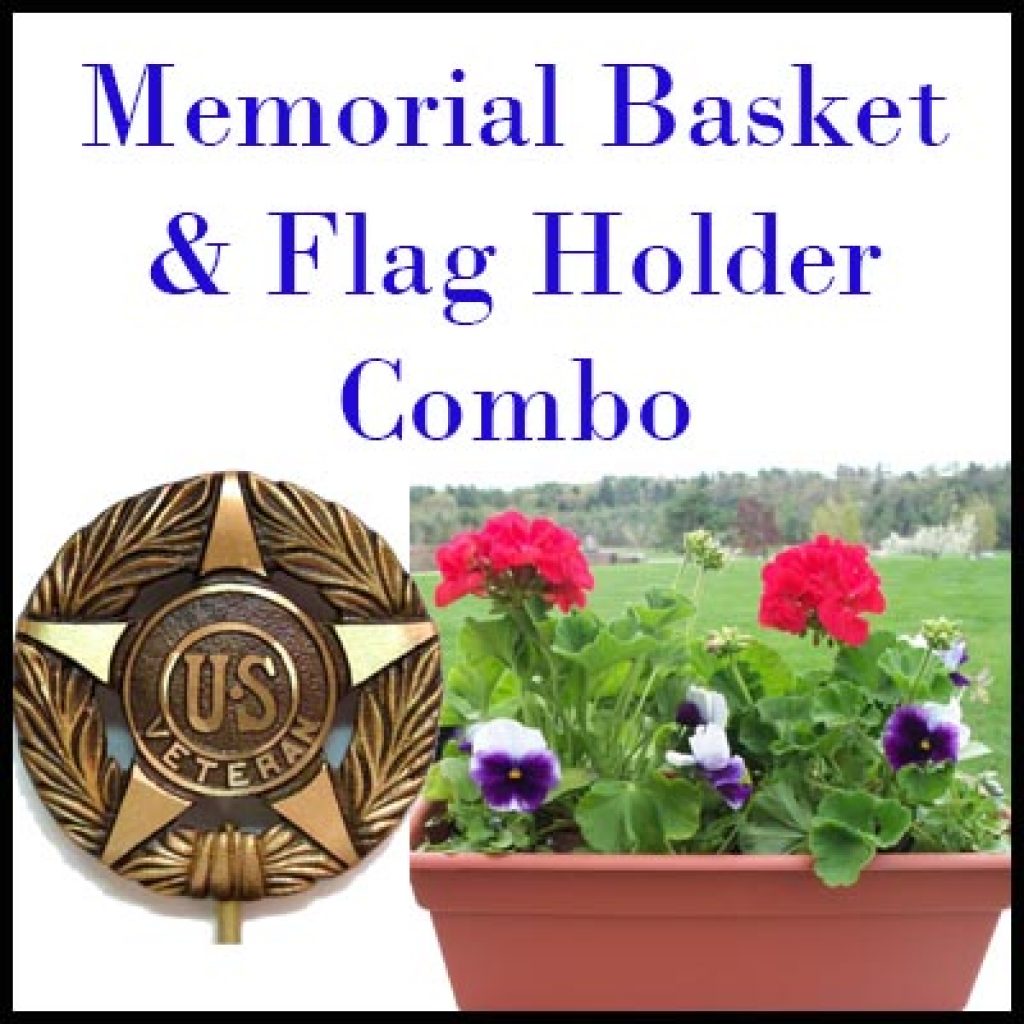 Flag Holder & Memorial Basket Combo Worcester County Memorial Park